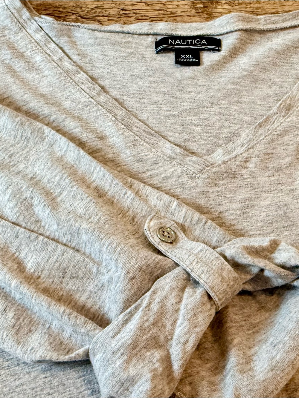 Nautica - V-Neck Tee - XXL - Heather Gray